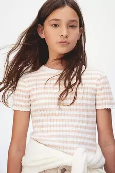 Рубашка рельефной вязки H&M, розовый