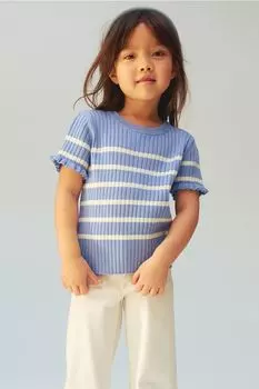 Рубашка рельефной вязки H&M, синий