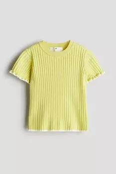 Рубашка рельефной вязки H&M, желтый