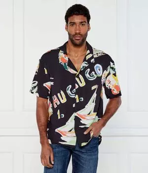 Рубашка Relaxed fit Hugo Bodywear, черный