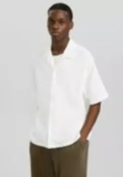 Рубашка RELAXED FIT SHORT SLEEVE TEXTURED Bershka, белый