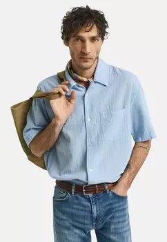 Рубашка RELAXED FIT TEXTURED SHORT SLEEVE GANT, светло-голубой