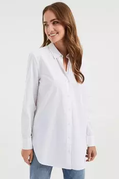 Рубашка Relaxed Fit WE Fashion, белый