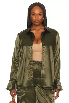 Рубашка REMI x REVOLVE Serena Button Up, темно-зеленый