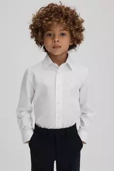 Рубашка Remote slim fit из хлопка Reiss, белый