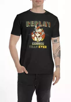 Рубашка Replay с принтом, черный