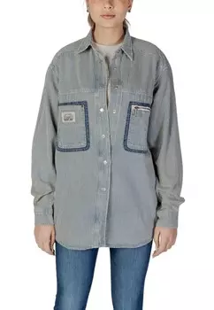 Рубашка Replay в полоску, синий