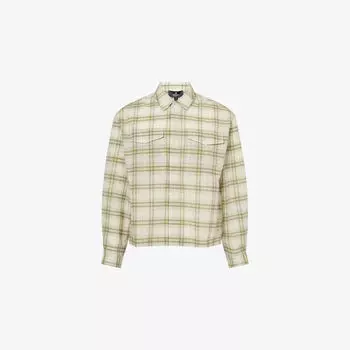 Рубашка Represent в клетку фланелевая с нагрудными карманами, зеленый