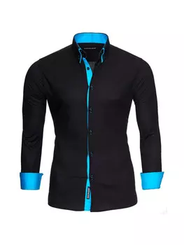 Рубашка RESLAD Hemd Alabama Kontrast, цвет schwarz-trkis