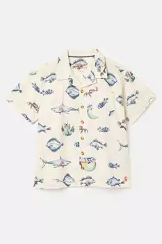 Рубашка Revere из хлопка с принтом Joules, бежевый