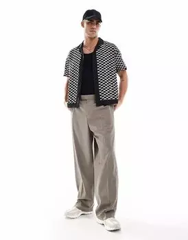 Рубашка Revere от Native Youth, связанная крючком, в цвете экрю/черный