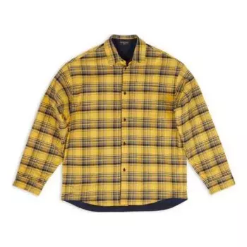 Рубашка reversible oversized check overshirt 'yellow blue' Balenciaga, желтый