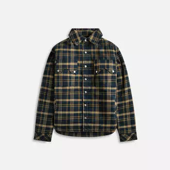 Рубашка Rhude Flannel Sherpa Overshirt, цвет Brown/Black