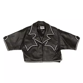 Рубашка Rhude Lace Trim Leather 'Black', черный
