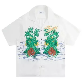 Рубашка Rhude Palmas Snap, белый