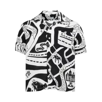 Рубашка Rhude Strada Silk 'Black/White', черный