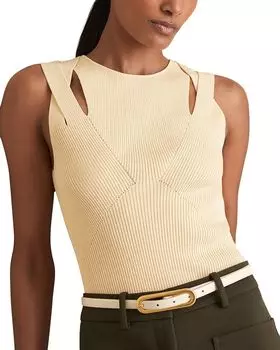 Рубашка Rhylee с ажурными вырезами REISS, слоновая кость/кремовый