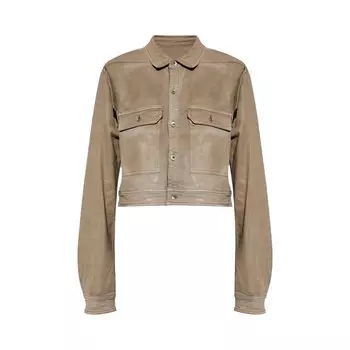 Рубашка Rick Owens DRKSHDW Denim Cape Sleeve Cropped Outershirt, серый