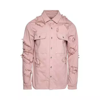 Рубашка Rick Owens DRKSHDW Distressed Denim Overshirt, розовый