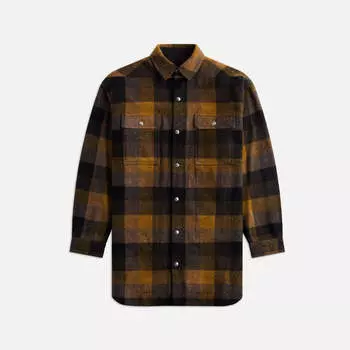Рубашка Rick Owens Oversized Outershirt, цвет Honey Plaid