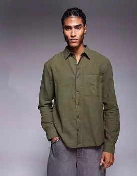 Рубашка River Island цвета хаки из льна