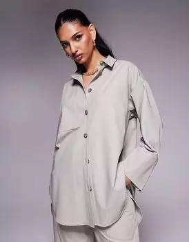 Рубашка River Island свободного кроя бежевого цвета
