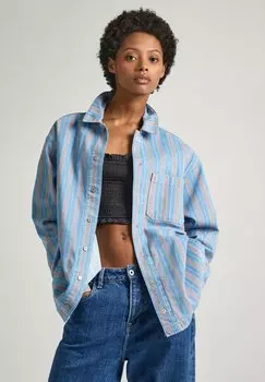 Рубашка River Stripe Pepe Jeans, джинсовая
