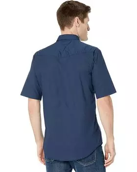Рубашка Roper Cotton/Poly Short Sleeve Solid Navy Blue Western Shirt, синий