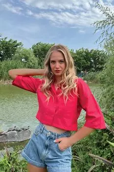 Рубашка - Розовая - Классический крой Trend Alaat Stili, розовый