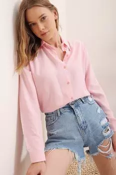 Рубашка - Розовая - Классический крой Trend Alaat Stili, розовый