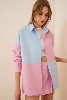 Рубашка - Розовая - Oversize Happiness stanbul, розовый