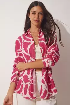 Рубашка - Розовая - Oversize Happiness stanbul, розовый