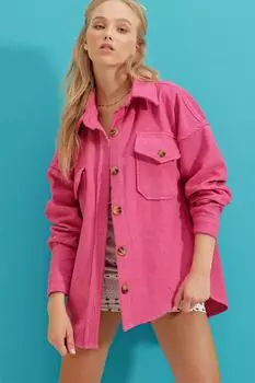 Рубашка - Розовая - Oversize Trend Alaat Stili, розовый