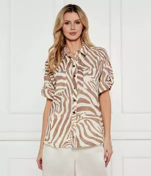 Рубашка розовая Relaxed fit Marciano Guess, коричневый