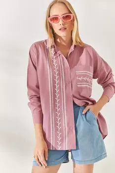 Рубашка - Розовый - Свободный крой Olalook, розовый