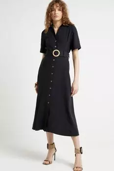 Рубашка-Рубашка с поясом River Island, черный