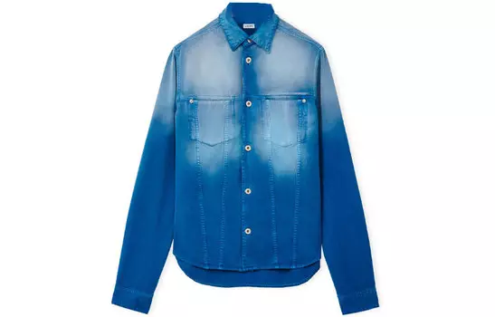 Рубашка-рубашка Sunbleach Denim Regular Fit Loewe, синий