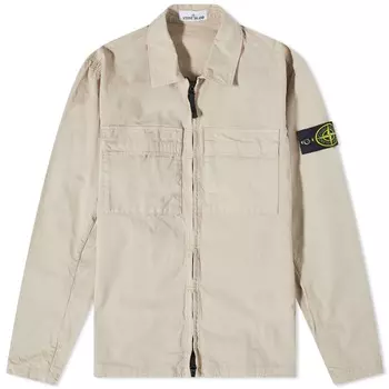 Рубашка-рубашка Supima из хлопкового твила Stretch-TC с молнией Stone Island