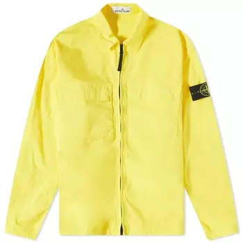 Рубашка-рубашка Supima из хлопкового твила Stretch-TC с молнией Stone Island