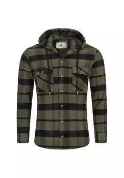 Рубашка Рубашка в клетку с капюшоном, стандартного кроя Rock Creek, цвет Dunkelgrn