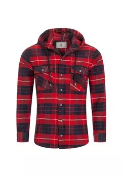 Рубашка Рубашка в клетку с капюшоном, стандартного кроя Rock Creek, красный
