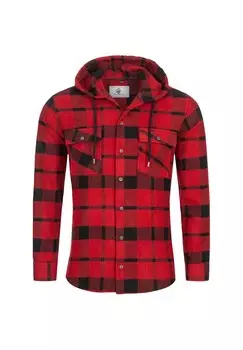Рубашка Рубашка в клетку с капюшоном, стандартного кроя Rock Creek, красный