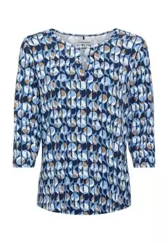Рубашка, рукав 3/4, с рисунком, женская olsen, цвет Night Blue