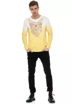 Рубашка Rusty Neal с длинными рукавами и впечатляющим принтом спереди, желтый