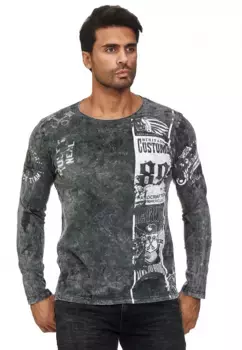 Рубашка Rusty Neal с длинными рукавами и крутым принтом, белый