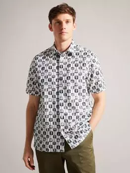 Рубашка с абстрактным геопринтом Ted Baker, белый/разноцветный