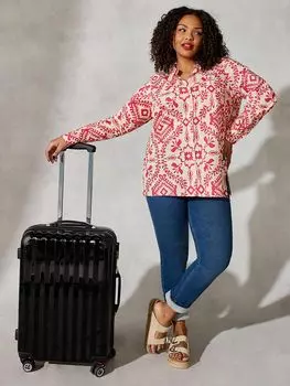 Рубашка с абстрактным принтом Live Unlimited Curve, розовый/кремовый