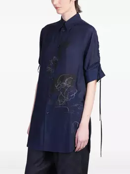 Рубашка с абстрактным принтом Y's, синий