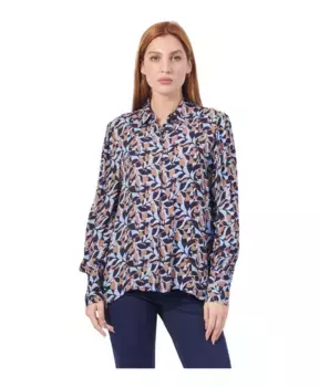 Рубашка с абстрактным узором и классическим воротником. Fracomina, мультиколор