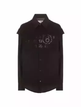 Рубашка с эффектом многослойности MM6 MAISON MARGIELA, черный